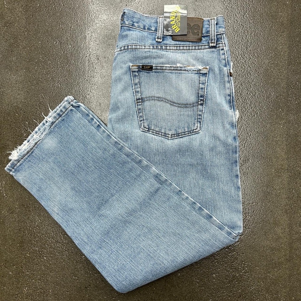 Y2K Lee Light Wash Denim Blue Jeans Straight Leg Men's 36 x 29
